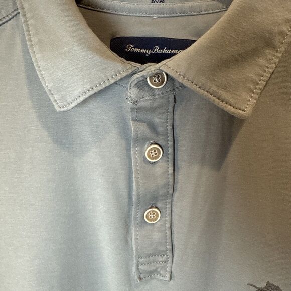 Tommy Bahama Island Zone Short Sleeve Shirt Men's Size Medium Gray Blue - Picture 6 of 12